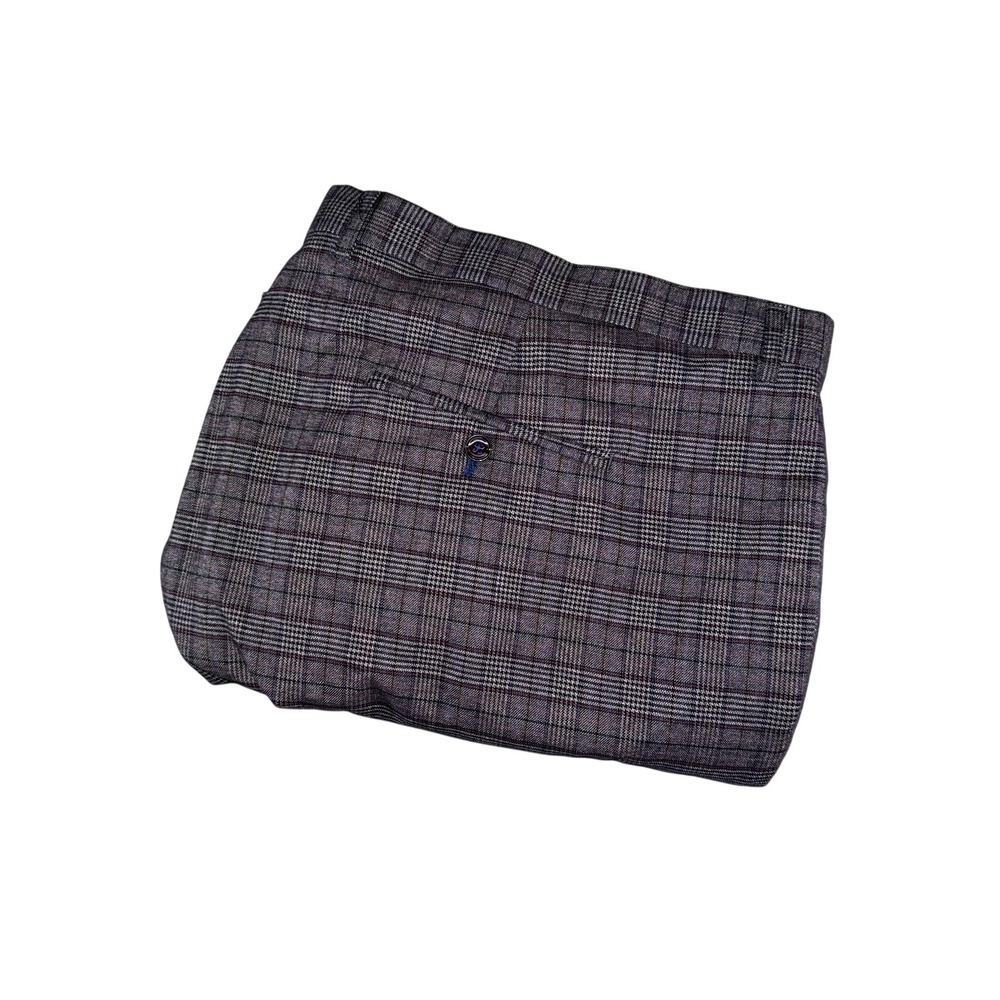 Paisley & Gray‎ Dress Pants Mens 48x32 Gray Plaid Slim Fit Stretch Tweed Formal